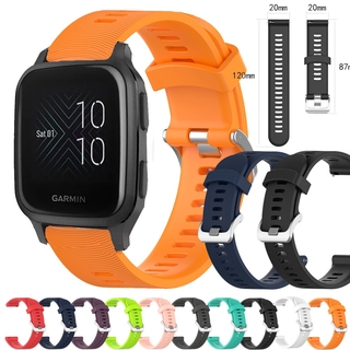 สายนาฬิกาข้อมือซิลิโคนสําหรับ Garmin Venu Sq Band Forerunner 645 245 Vivoactive 3 Music Slicone 20 มม .