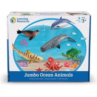 Learning Resources, Jumbo Ocean Animals ชุดสัตว์ทะเลขนาดจัมโบ้ 6 ชิ้น ของเล่นเด็ก 3 ปีขึ้นไป