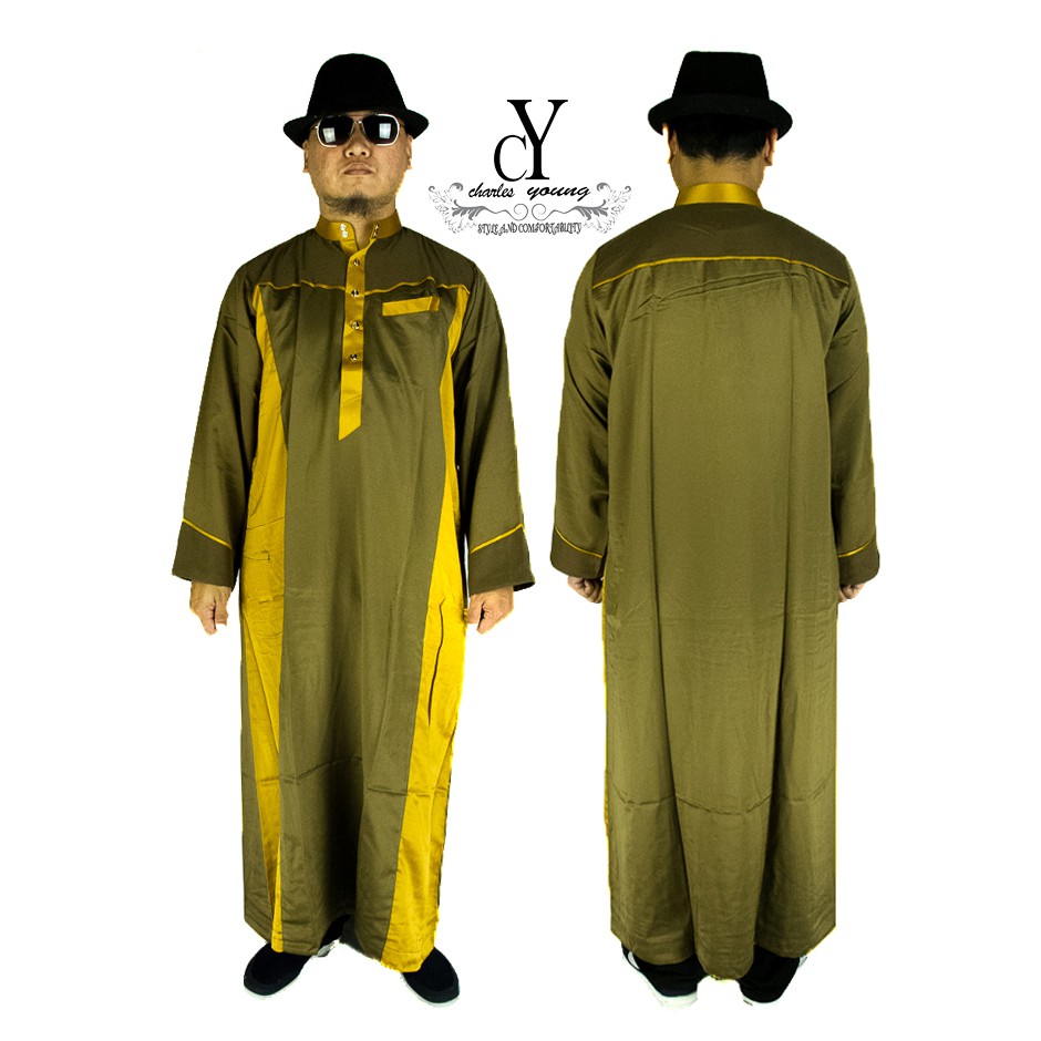 CY-091 [BROWN GOLD] JUBAH KURTA BAJU MELAYU DEWASA MUSLIM MAN LELAKI XL XXL 3XL