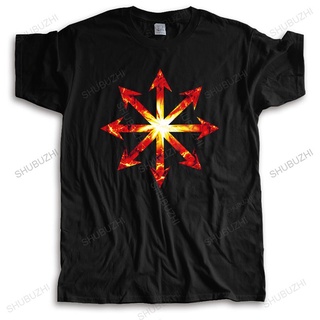 ถูกสุดๆเสื้อยืด คอกลม พิมพ์ลาย Star Of Chaos Fire Marines 40K สีแดง สําหรับผู้ชาย และผู้หญิง