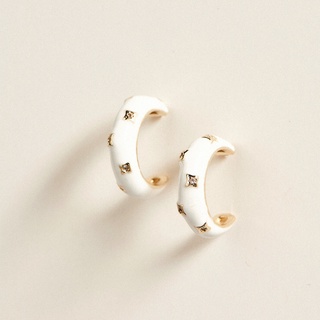 Julys - lunar enamel earrings