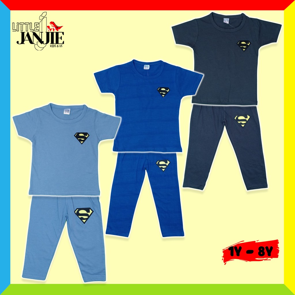 1Y-8Y EMBROIDERED BOY PAJAMAS (SUPERMAN) / 1-8 ปี OLD BOYS SLEEPWEAR SMALL KID SLEEPWEAR KW