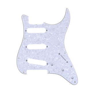 Musiclily Pro 11-Hole 62 Sss Strat Pickguard สไตล์วินเทจสําหรับ American Stratocaster 62, 4Ply สีขาวมุก