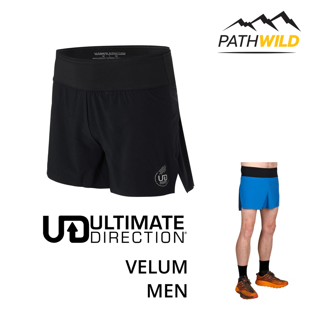 กางเกงออกกำลังกายสำหรับผู้ชาย ULTIMATE DIRECTION VELUM SHORT MEN ออกแบบมาเน้นเรื่องน้ำหนักและเนื้อผ้าที่บางเบา