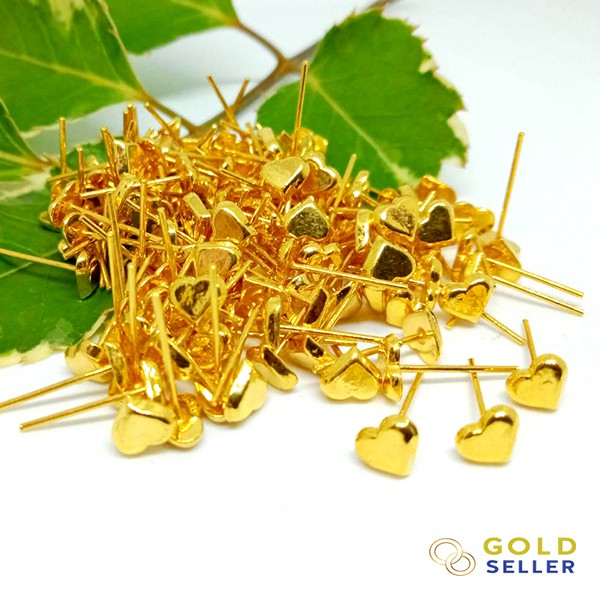 Goldseller ต่างหูทองหัวใจ น้ำหนัก 0.6 กรัม ทองคำแท้ 96.5%