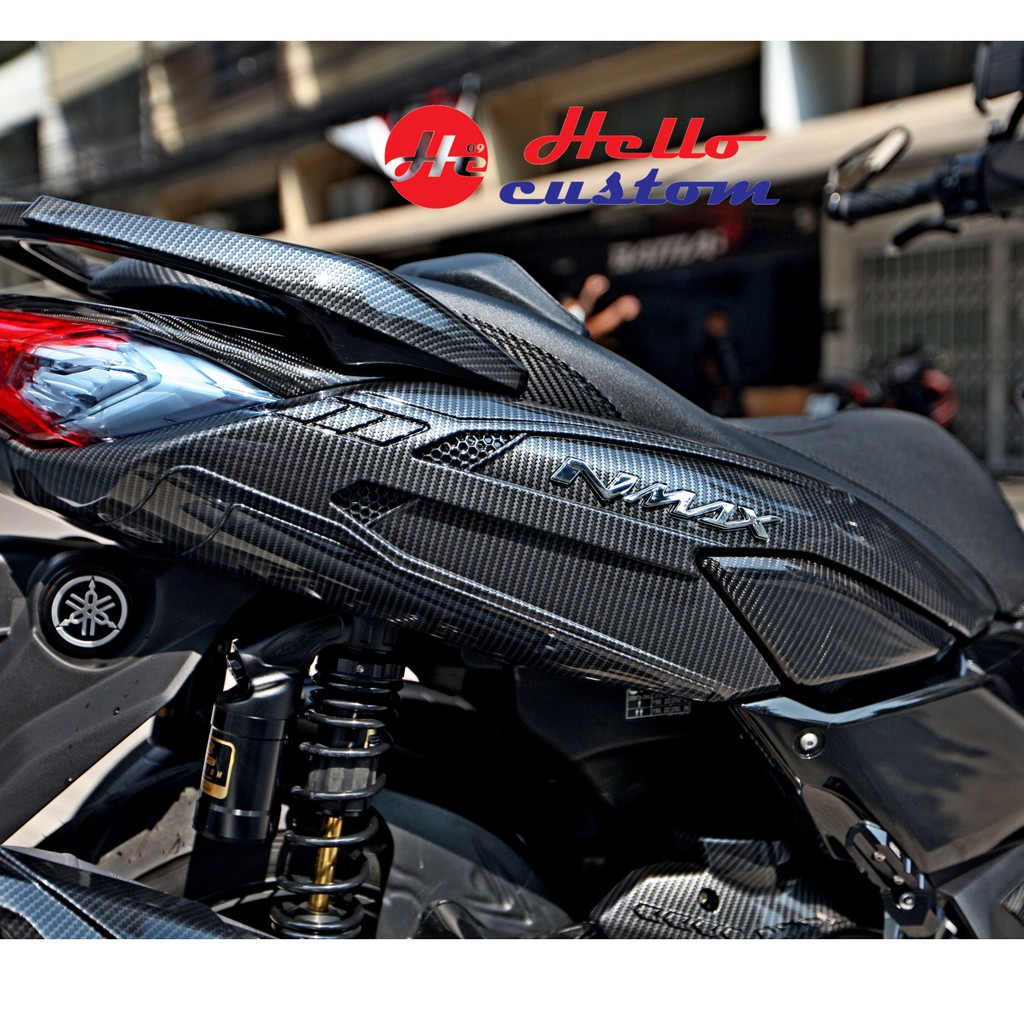 กาบข้าง New Nmax 2020 - 2024 ลายเคฟล่า โลโก้เงิน
