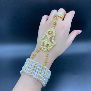 March jewelry เพิร์ลเพชรสร้อยข้อมือมุกแหวนโซ่มือ