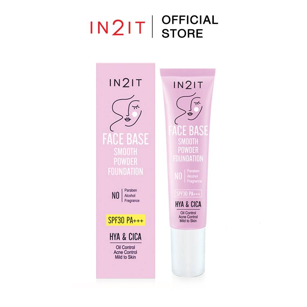 IN2IT Face Base Smooth Powder Foundation รองพื้นลิควิดเนื้อครีม 15g.