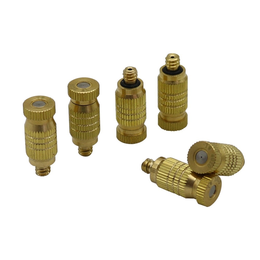 1 PC ทองเหลืองแรงดันสูง 3/16" ชายด้าย Misting หัวฉีด Anti หยด Atomization Sprinklers สวนฟาร์ม Cooling ความชื้น Fitting