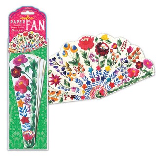 eeboo Flowers Paper Fan - พัดกระดาษพับได้ ลวดลายดอกไม้