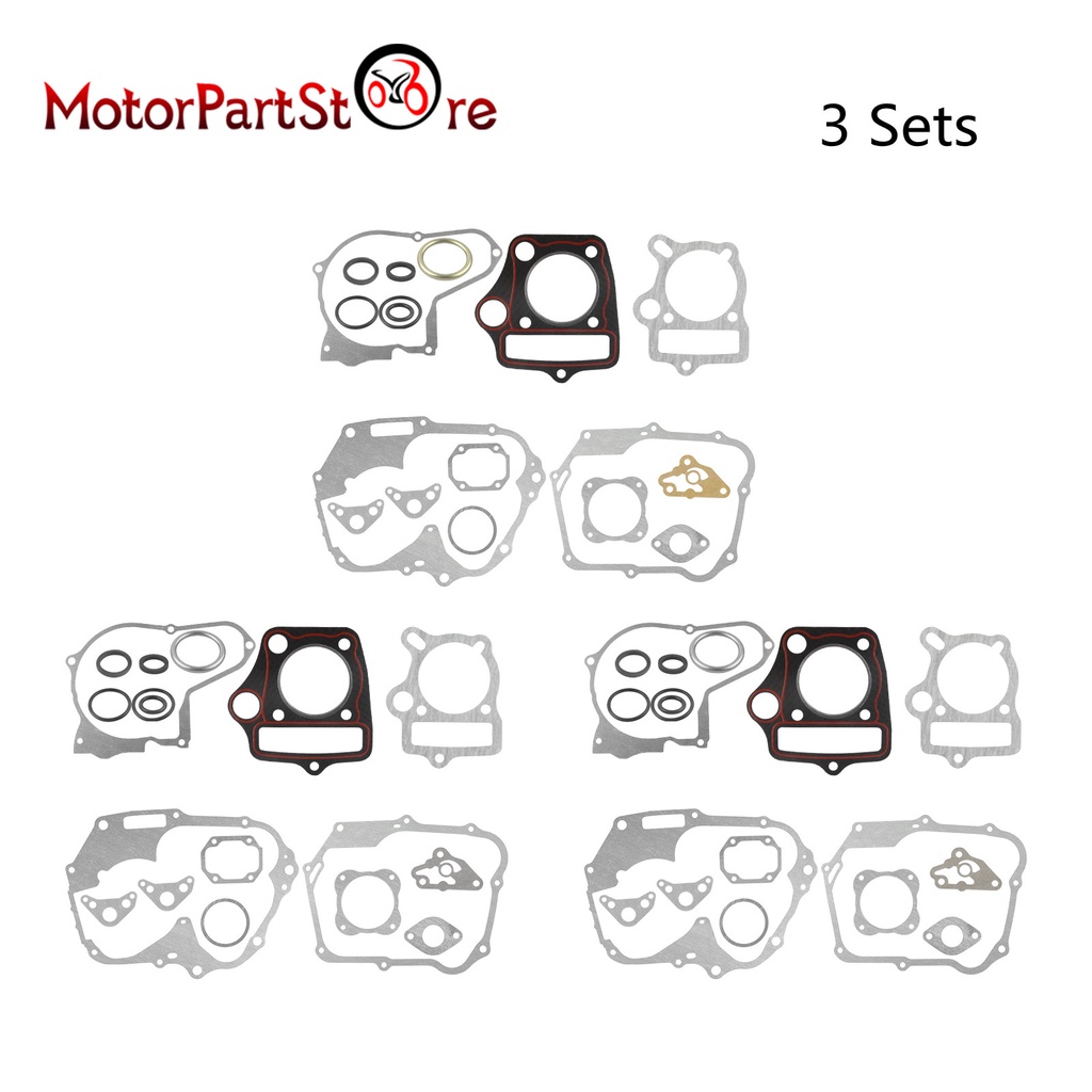 3 Sets Complete Engine Head Cylinder Gasket 110cc 125cc For Honda C70 CL70 CRF70F CT70 S65 SL70 XL70