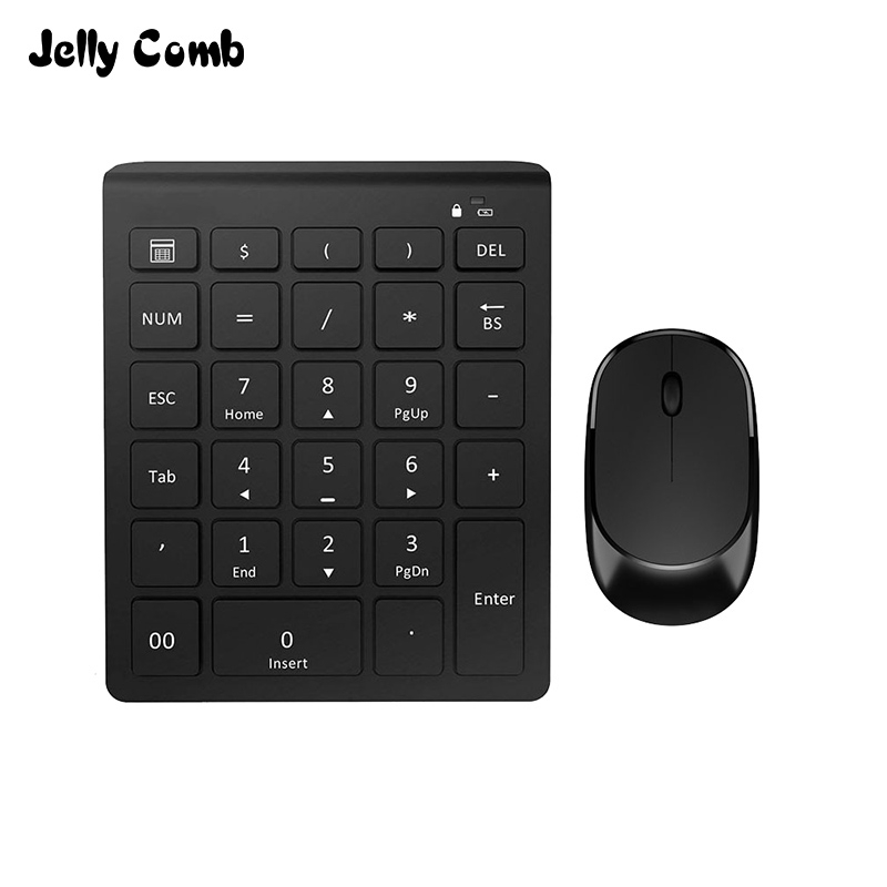 Jelly Comb 2.4G Wireless Mini Digital Keyboard USB Number Numeric Keypad Pad Mouse Set for
