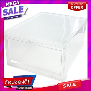 กล่องรองเท้าฝาหน้า STACKO 28x35x17 ซม. สีใส ที่จัดเก็บรองเท้า SHOE BOX STACKO 28X35X17CM CLEAR อุปกรณ์จัดเก็บทั่วไป