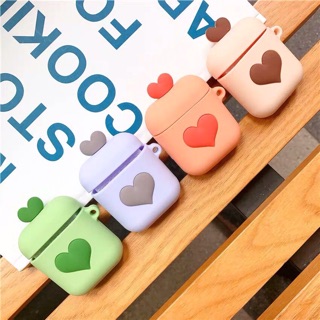 เคส AirPods ซิลิโคน ลายหัวใจ สีพาสเทล