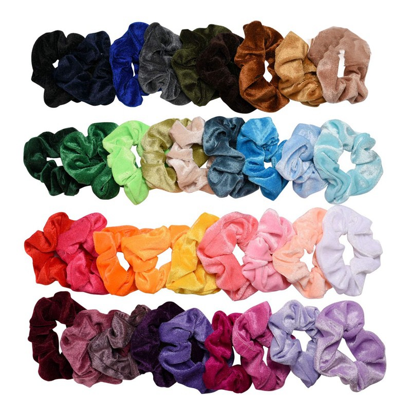 Hot 36 Pcs Scrunchies Velvet Elastic Bands Hair Ties Ropes