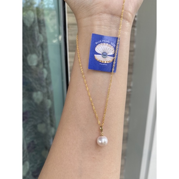 ชุดสร้อยไข่มุกแท้🌟เรือนทองแท้ที่สวยที่สุด(มุกแท้+ทองแท้)🌹สำหรับคุณ❤️งดงามมากๆคุ้มค่ามากสร้อยคอ9kทองอ