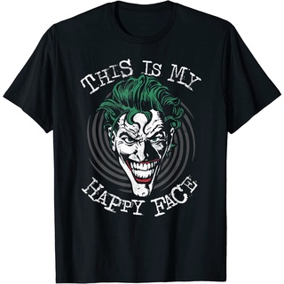 เสื้อยืดโอเวอร์ไซส์เสื้อยืด พิมพ์ลาย Batman Joker This Adult is My Happy Face สําหรับผู้ชายS-3XL