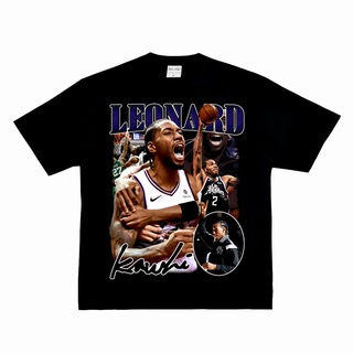 เสื้อยืดผ้าฝ้าย เสื้อยืดแขนสั้น ผ้าฝ้าย ทรงหลวม ลาย NBA Kawhi Leonard สไตล์ฮิปฮอป S-4XL