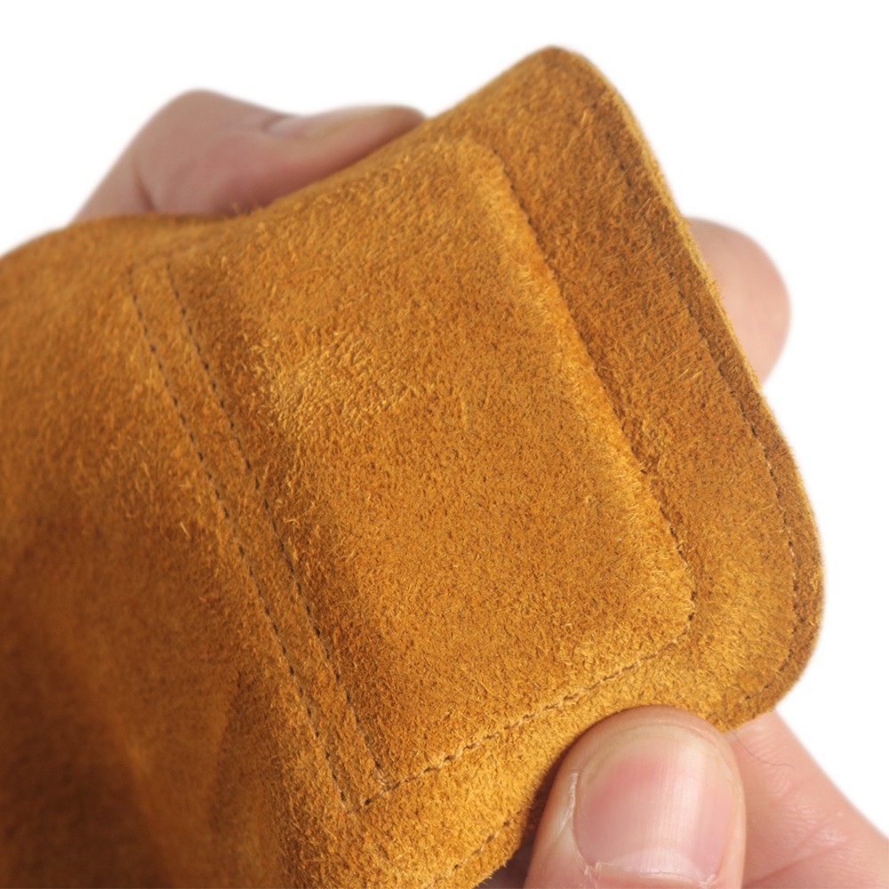 ถุงมือสำหรับออกกำลังกาย 1 คู่ Cowhide Gym Gloves WeightLifting Deadlift Exercise Sports Fquipment Hand Palm Protection Thickness Yellow Brown ราคา ถูกที่สุด ดีลบีเคเค แกลเลอรีภาพที่ 2