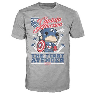 เสื้อยืดพิมพ์ลาย Marvel America First Avenger สำหรับผู้ชายสีเทา