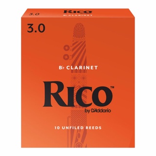 Rico ลิ้นบีแฟลต คลาริเน็ต กล่องส้ม Bb Clarinet reeds orange box NO.3 (กล่องละ 10 อัน)