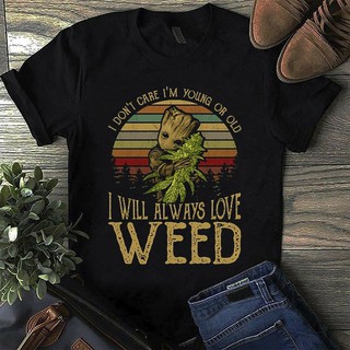 เสื้อยืดพิมพ์ลาย groot weed i don  t care i  m or old christmas สําหรับผู้ชาย