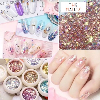 ‼️พร้อมส่ง✨กริ๊ตเตอร์ตกแต่งเล็บ กริ๊ตเตอร์ ติดเล็บ ตกแต่งเล็บ Glitter✨ หลากสี J001 - J008
