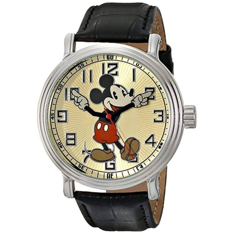นาฬิกา​ Vintage​ Mickey​ Mouse​ Quartz​ # Gold​ Sunburst​ Dial​