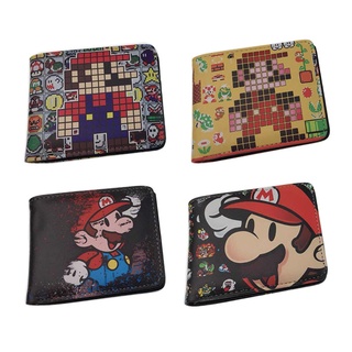 กระเป๋าสตางค์ ใบสั้น หนัง PU ลายการ์ตูน Super Mario Amazon แบบพับได้