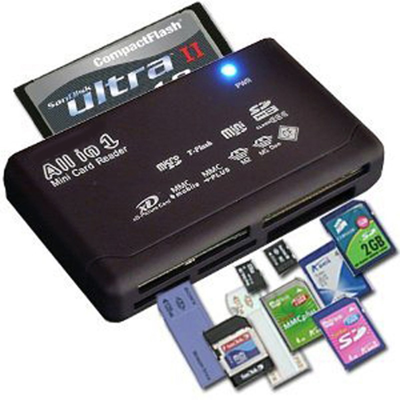 เครื่องอ่านการ์ดหน่วยความจำ All-in-one, USB ภายนอก, SDHC Mini Micro M2 MMC XD CF, เครื่องอ่านการ์ดหน