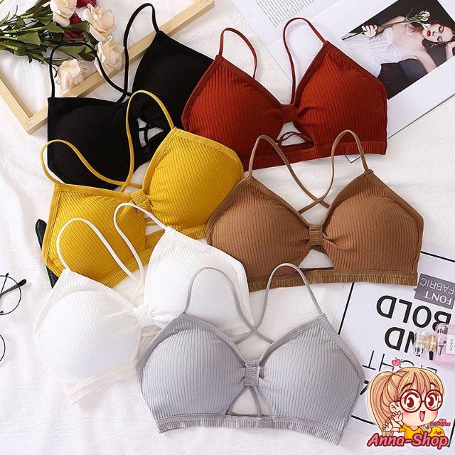 A23 เสื้อชั้นใน สายไขว้หลัง สวยเซ็กซี่+น่ารัก ดีไซน์ผ้าร่อง – โปรปัง