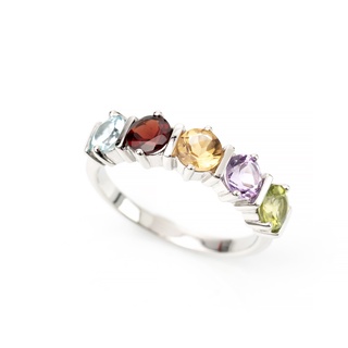 AR-Kang Collection***แหวน Peridot , Amethyst, Citrine, Garnet, Blue Topaz(เงินแท้92.5%)