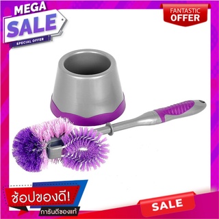 แปรงไนลอนล้างสุขภัณฑ์พร้อมฐาน BE WISH PLUS สีม่วง แปรงทำความสะอาด NYLON TOILET CLEANING BRUSH WITH BASE BE WISH PLUS PUR