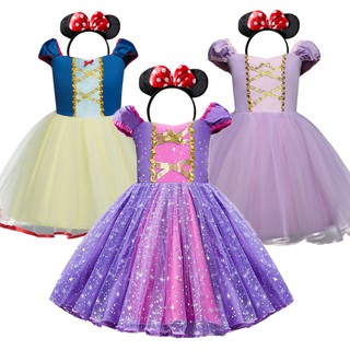 WFRV Cute Baby Girl Dress  Sofia Princess Cosplay Costume Halloween Girl Clothes Children Party Dress Kids Dresses For Girls With Headband