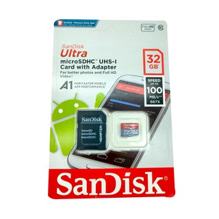 Sandisk MicroSD Ultra Class 10 100MB/S - 32GB (SDSQUNS_032G_GN3MN) ( เมมโมรี่การ์ด ไมโครเอสดี การ์ด )  การ์ดหน่วยความจำ