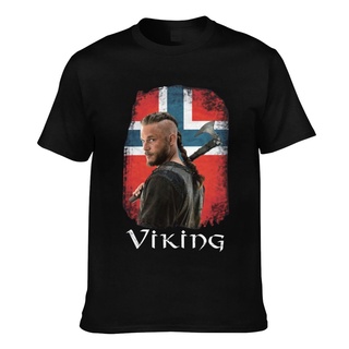 เสื้อยืดโอเวอร์ไซส์เสื้อยืด คอกลม พิมพ์ลายธงนอร์เวย์ Viking Comics แฟชั่นสําหรับผู้ชายS-3XL