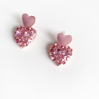 【Pretty Refined】พร้อมส่ง Chic in Pink Pink Heart S925 earring ต่างหูน่ารัก