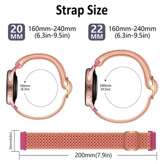 สายผ้า Samsung Watch7 6 5 4 ลายคลื่น ขนาด20mm 22mm Watch5 pro Watch4 classic watch3 Active2 Gear3 2