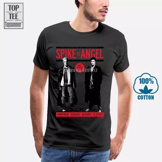 เสื้อยืด พิมพ์ลาย Buffy The Vampire Slayer Spike Vs Angel สไตล์คลาสสิก พลัสไซซ์ สําหรับผู้ชาย