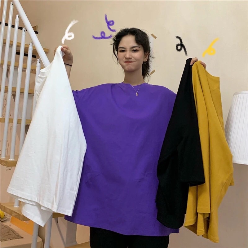 XYZเสื้อOversize สีพื้น เรียบๆแต่มีสไตล์ ผ้าดีย์งามมากก010