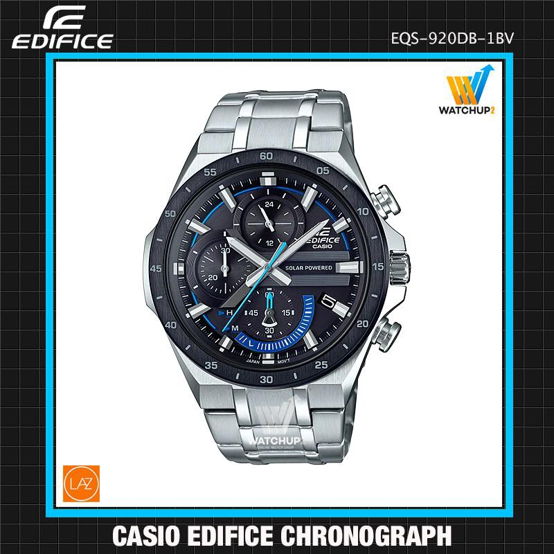 Casio Edifice นาฬิกาข้อมือผู้ชาย โครโนกราฟ สายหนัง รุ่น EQS-920 EQS-920DB-1 EQS-920DB-1A EQS-920DB-1B