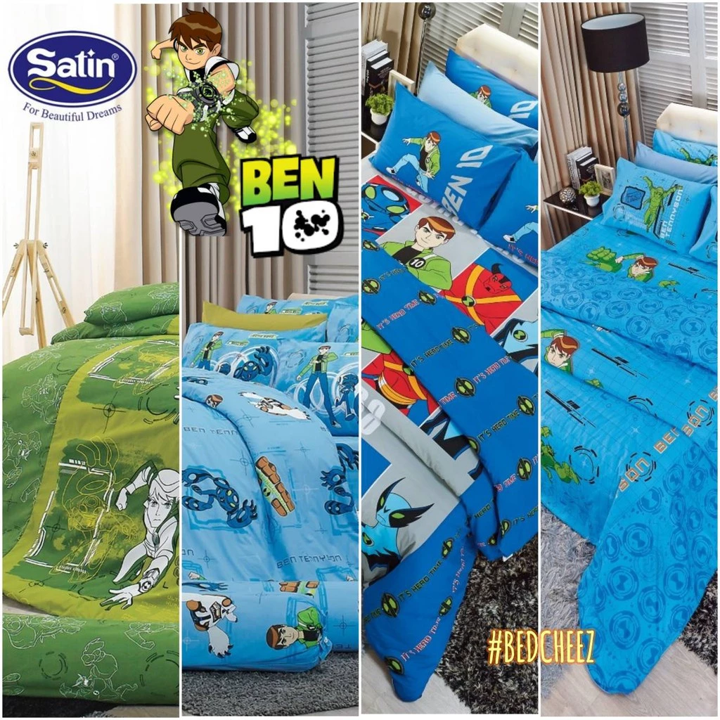 ชุดผ้าปูที่นอนพร้อมผ้านวม Satin ลาย Ben10 และ Doraemon - รูปที่ 1