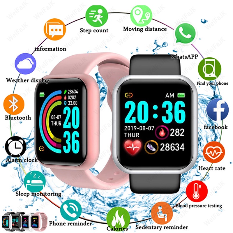 นาฬิกาข้อมือสมาร์ทวอทช์ D20 วัดความดันโลหิต สําหรับ Apple Xiaomi Android 2021
