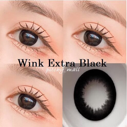 💋 มีค่าสายตา 💋 Wink Circle Black  บิ๊กอาย สุดปัง คอนแทคเลนส์ รายเดือน มีอย แถมตลับฟรี  เลนส์นิ่ม สวยปังมาก
