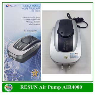 ปั๊มออกซิเจน ปั๊มลม 2 ทาง ปรับระดับได้ Resun Air Pump Model AIR4000