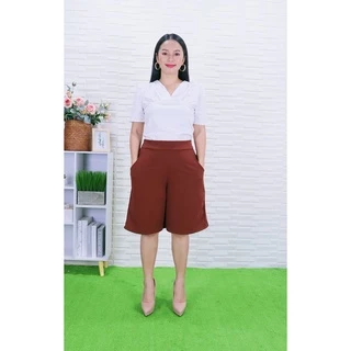 (โปรพิเศษวันนี้)A8ขาสั้น กางเกงวูลเวฟ ทรงกระบอกใหญ่ 4 ส่วน เอว 32-42" ยาว 20-22" ผ้ายืดใส่สบาย นุ่ม