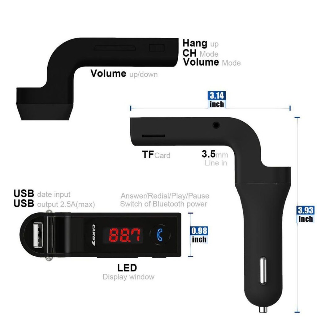 ♟ ™CAR G7 ของแท้ Bluetooth Car Charger เครื่องเล่นเพลง & Charger