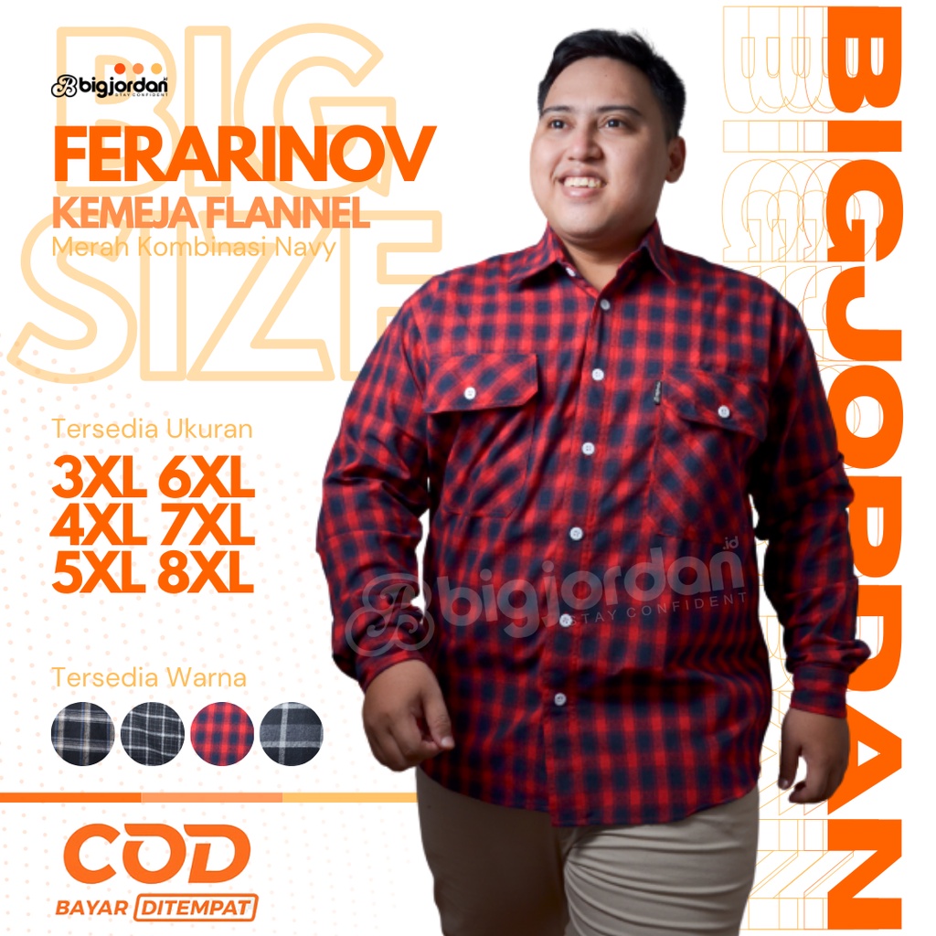 KEMEJA Bigsize Flannel Shirt, Jumbo Flannel Shirt 3XL 4XL 5XL 6XL 7XL 8XL