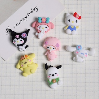 1Pcs มีความสุข Sanrio Kuromi My Melody DIY เรซิ่น การ์ตูนน่ารัก แพคเกจวัสดุกาวครีม 3Dสามมิติสต DIYวัสดุทำมือ เคสโทรศัพท์ อุปกรณ์เสริม แผ่นแปะเล็บ