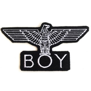 อาร์มรีดติดเสื้อผ้า ปักลาย BOY นกเหยี่ยว ตัวรีดติดผ้า ปักรูป EGLE BOY แผ่นรีดติดผ้า ปักลาย นกอินทรีย์ งานปักลาย EGLE BOY